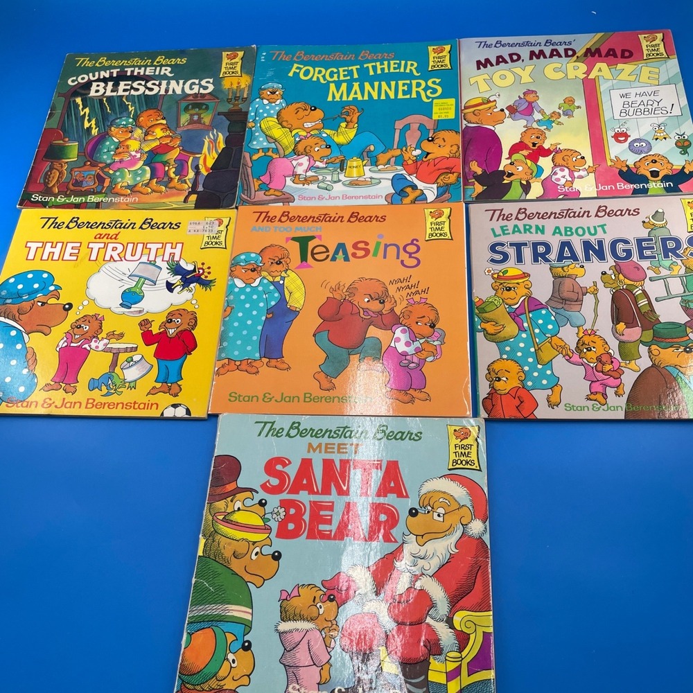 Berenstain Bears VTG First Time Books Paperback Lot 7 Home School Life 80s-90s